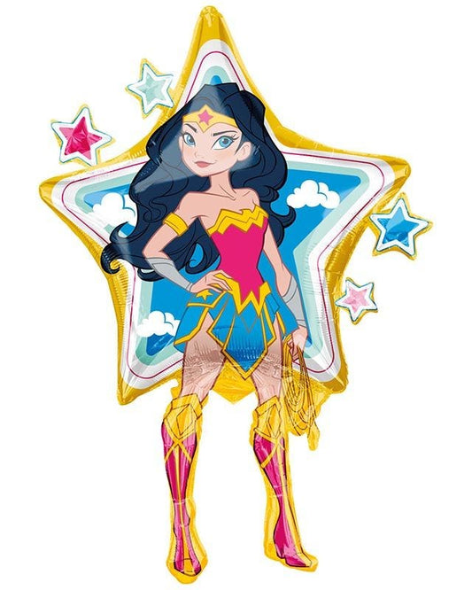 Wonder Woman Cartoon Supershape Balloon - 26" x 37" Foil