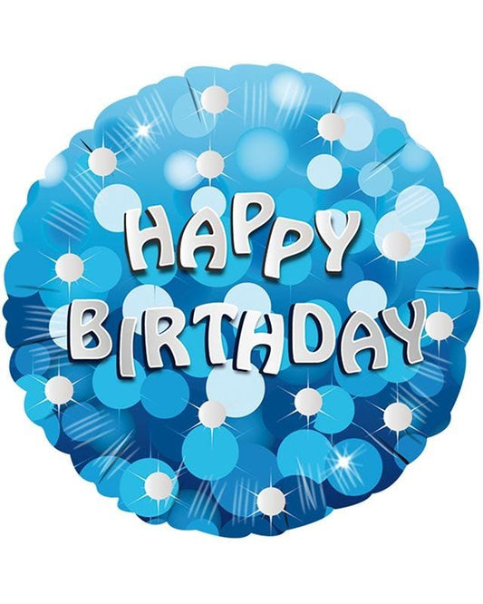 Blue Sparkle Party Happy Birthday Balloon - 18" Foil