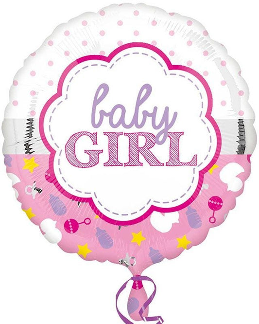 Baby Girl Scallop Balloon - 18" Foil