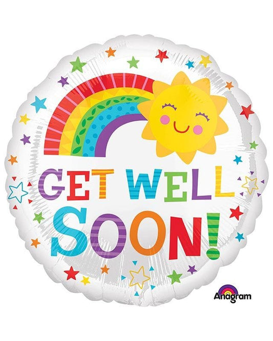 Get Well Happy Sun Balloon - 18" Foil