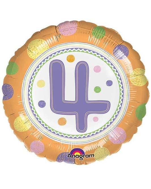 Age 4 Spot Balloon - 18" Foil