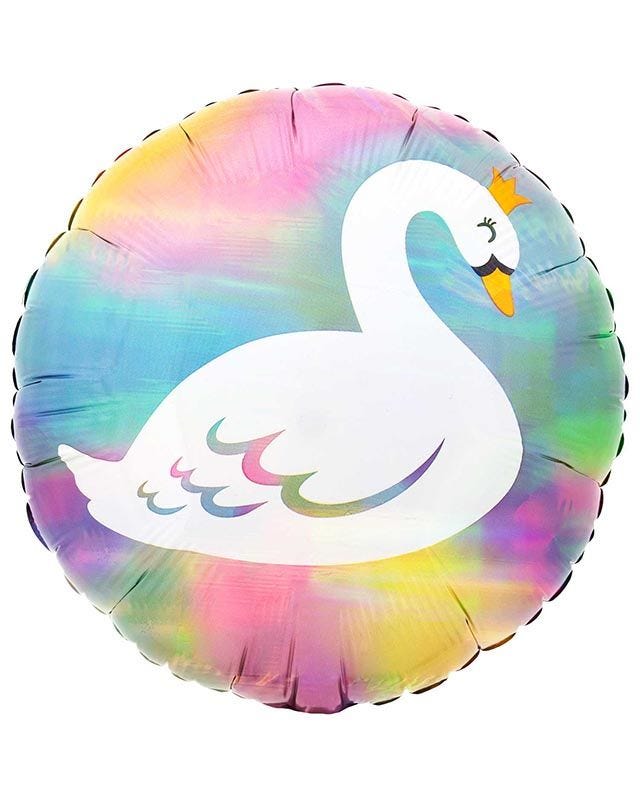 Pastel Swan Iridescent Balloon - 18" Foil