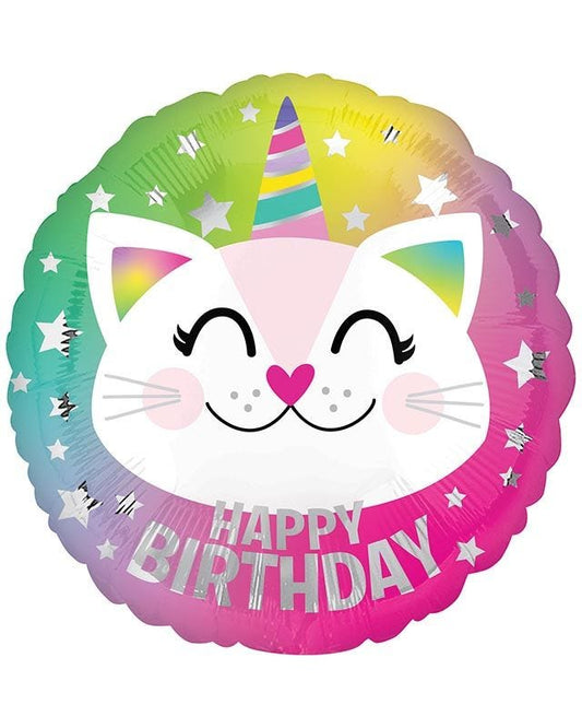 Caticorn Happy Birthday Balloon - 18" Foil