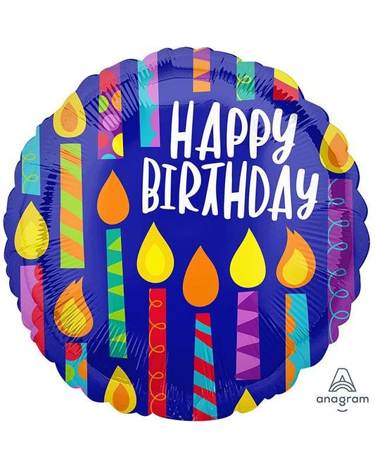 Candles Happy Birthday Balloon - 18" Foil