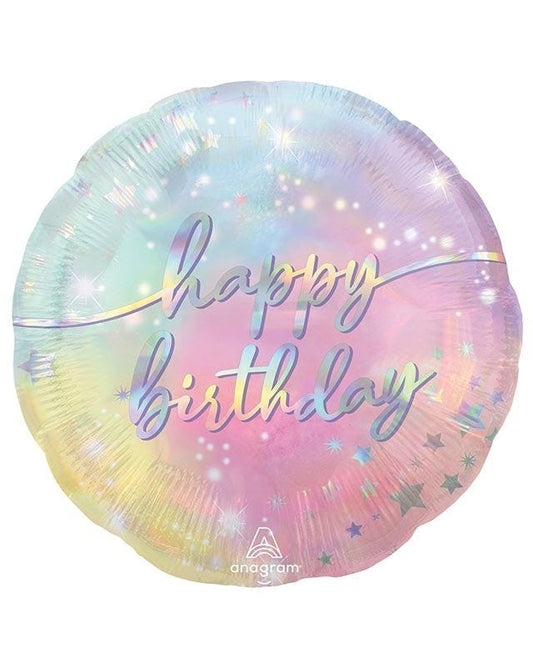 Pastel Luminous Happy Birthday Balloon - 18" Foil