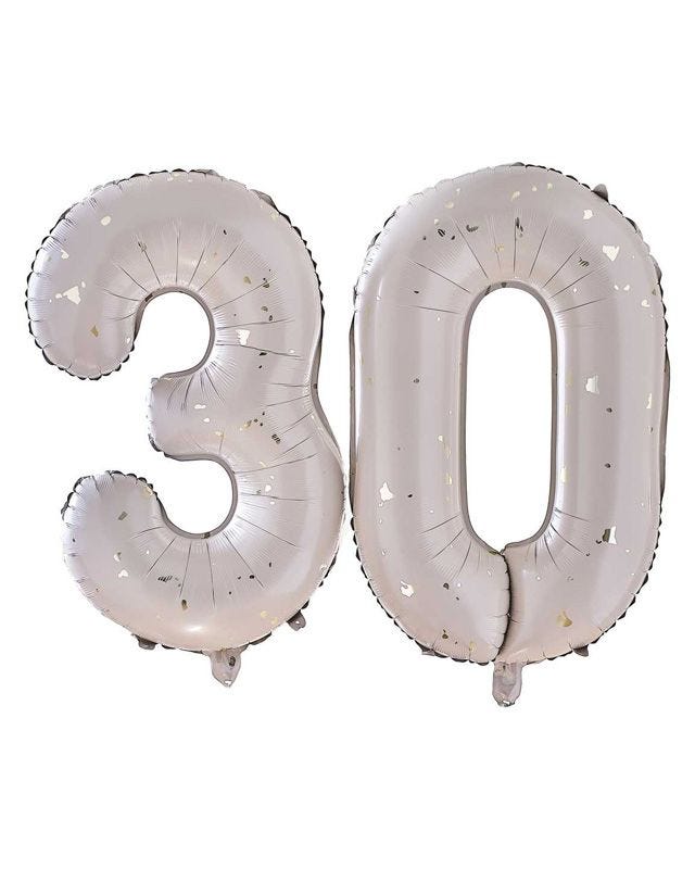 30 Gold Speckle Number Balloons - 26" Foil