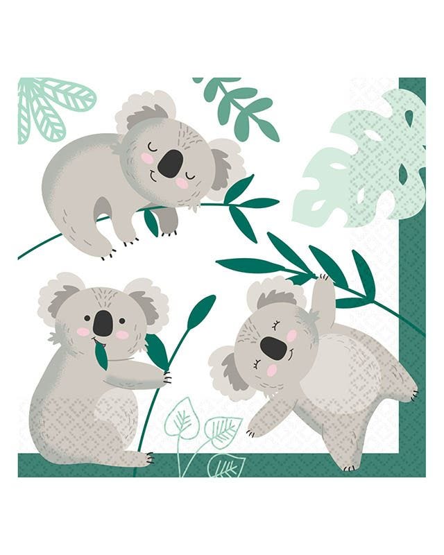 Get Wild Koala Paper Napkins 33cm (16pk)