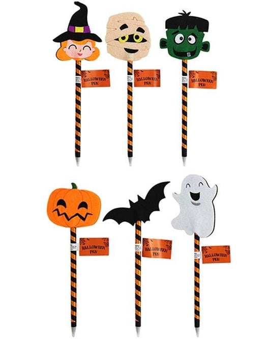 Pen with Halloween Felt Character Topper - Assorted