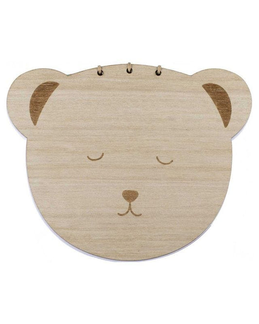 Teddy Bear Wooden Guest Book - 18cm x 22.6cm