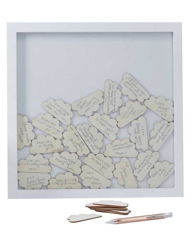 Hello World Wooden Frame Guestbook - 36cm