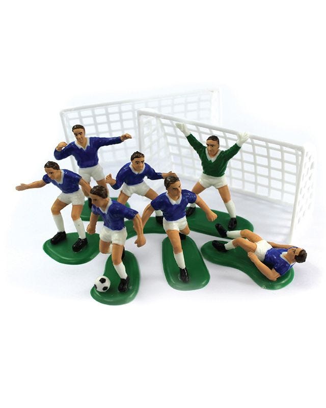 Blue Football Scene Cake Decorations