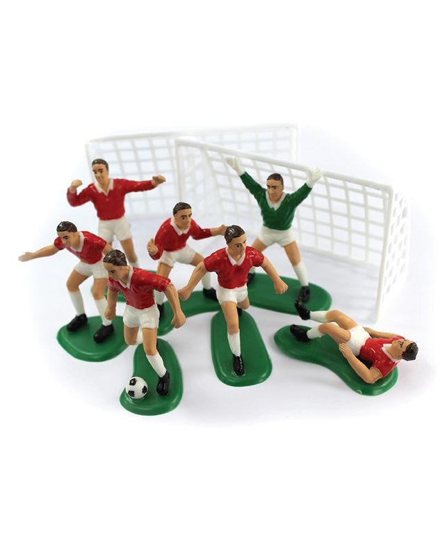 Red Football Scene Cake Decorations