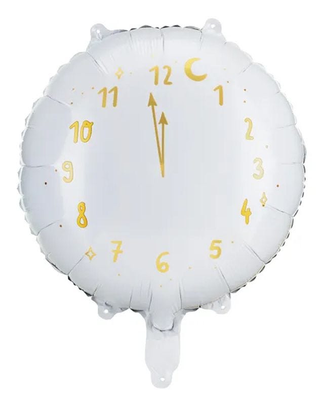 White Clock Balloon - 18" Foil