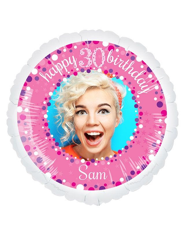 Pink Celebration 30th Birthday Personalised Balloon