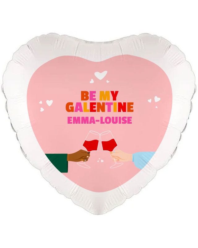 Be My Galentine Pink Heart Personalised Balloon