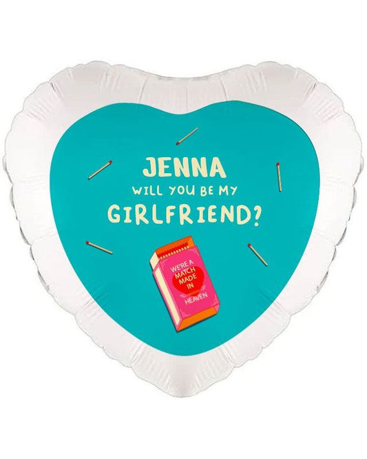 Be My Girlfriend Match in Heaven Personalised Balloon