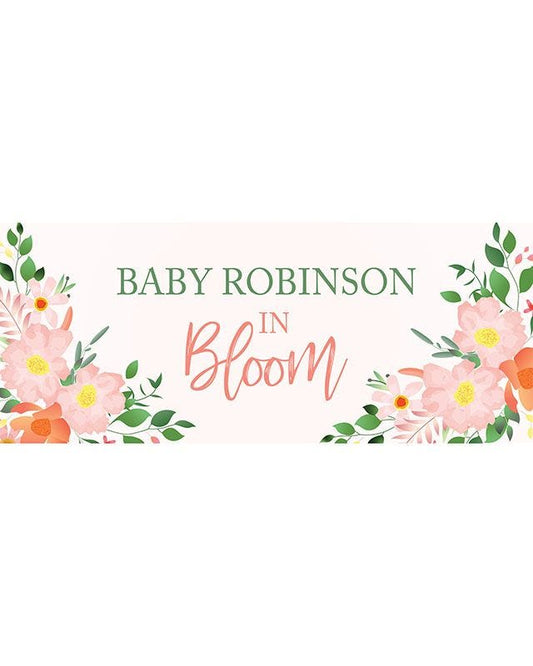 Baby in Bloom - Baby Arrival - Personalised Banner