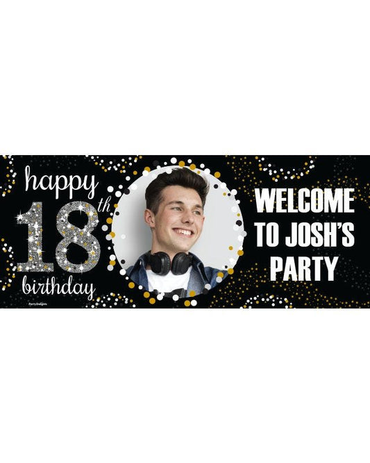 18th Sparkling Celebration Personalised Banner