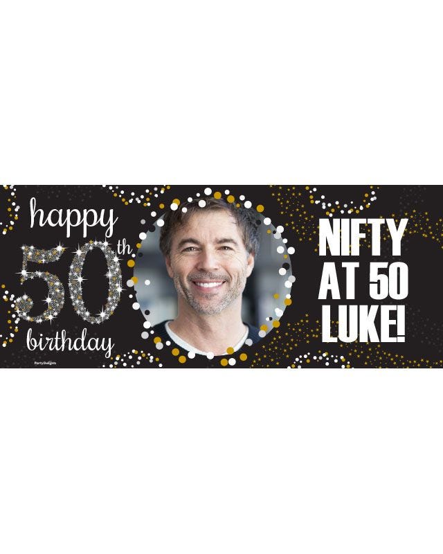 50th Sparkling Celebration Personalised Banner