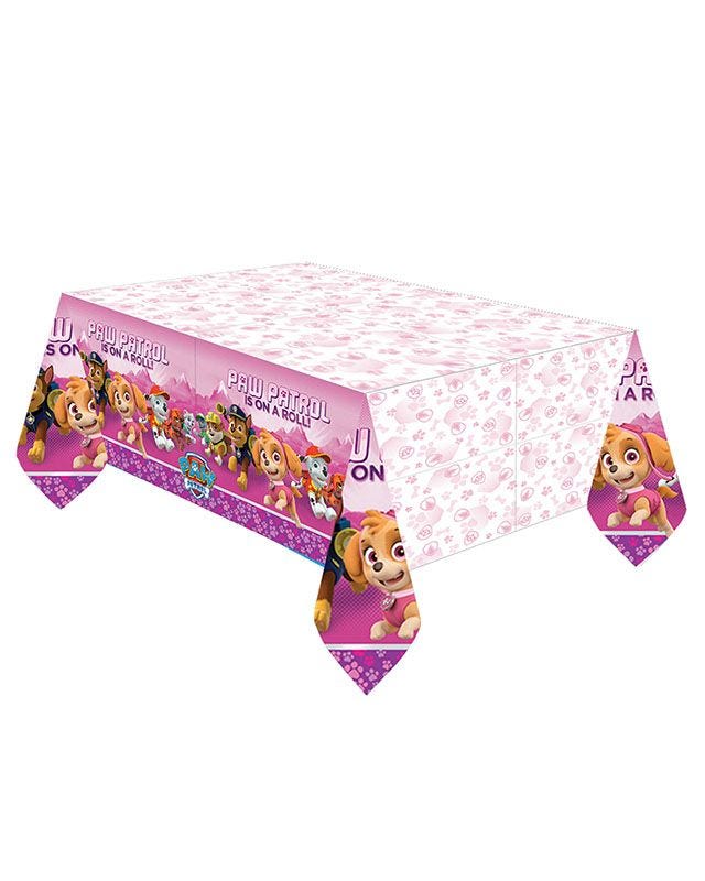 Pink Paw Patrol Plastic Tablecover -1.4m x 2.4m