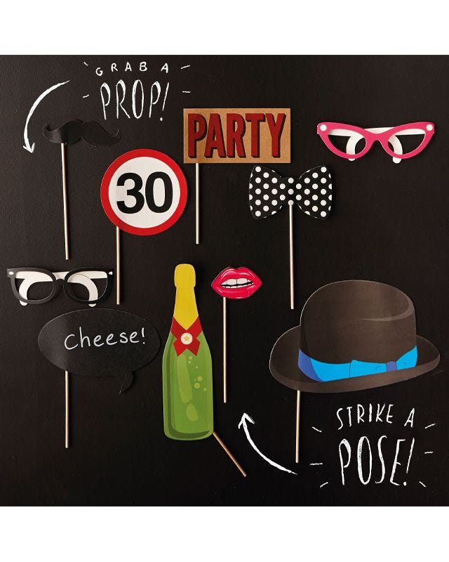 30th Birthday Photo Booth Props