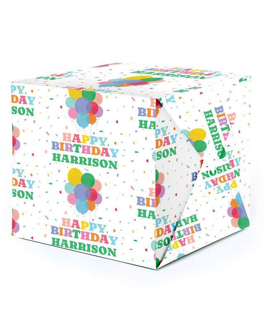 Birthday Balloons Personalised Wrapping Paper