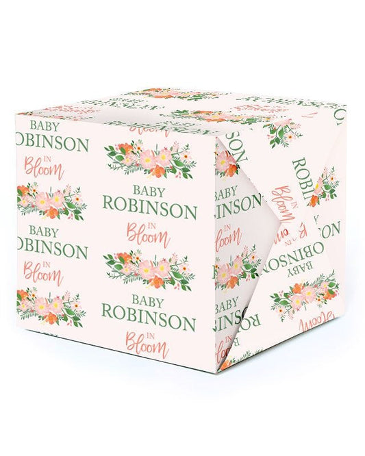 Baby in Bloom - Baby Arrival - Personalised Wrapping Paper