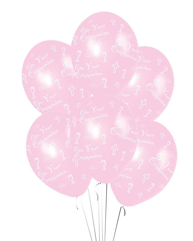 First Holy Communion Pink Balloons - 11" Latex (6pk)