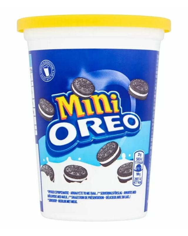 Oreo Mini Chocolate Sandwich Biscuit Tub - 115g