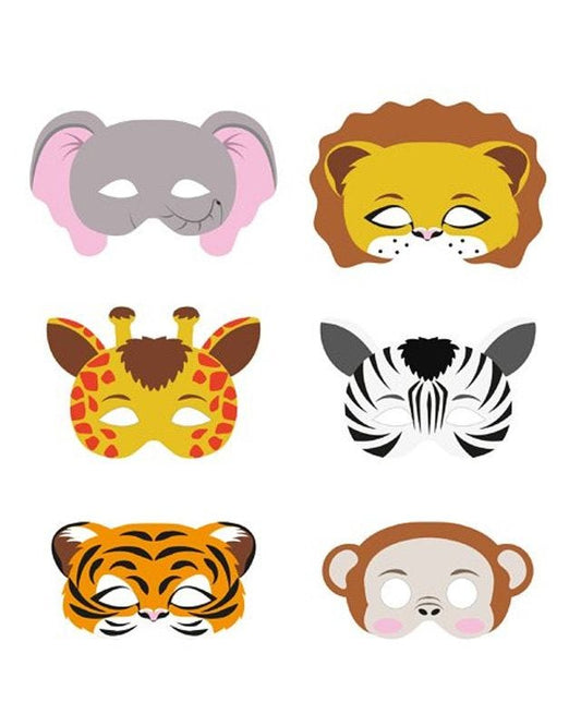 Paper Jungle Animal Masks (12pk)