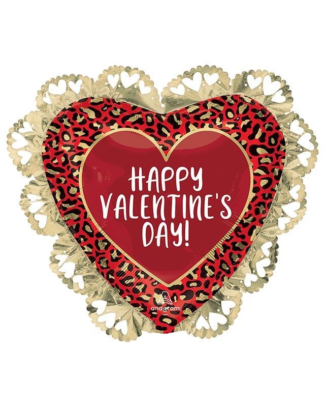 Happy Valentine Animal Print Supershape Foil Balloon