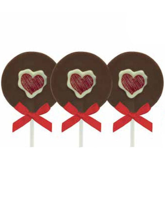 Milk Chocolate Sketch Heart Lollies - 20g