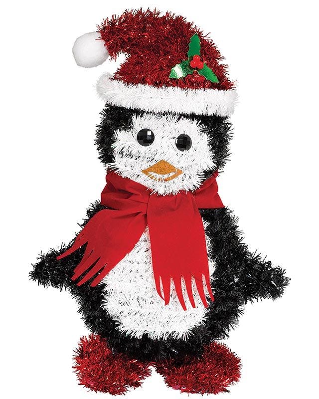 3D Tinsel Penguin - 26cm