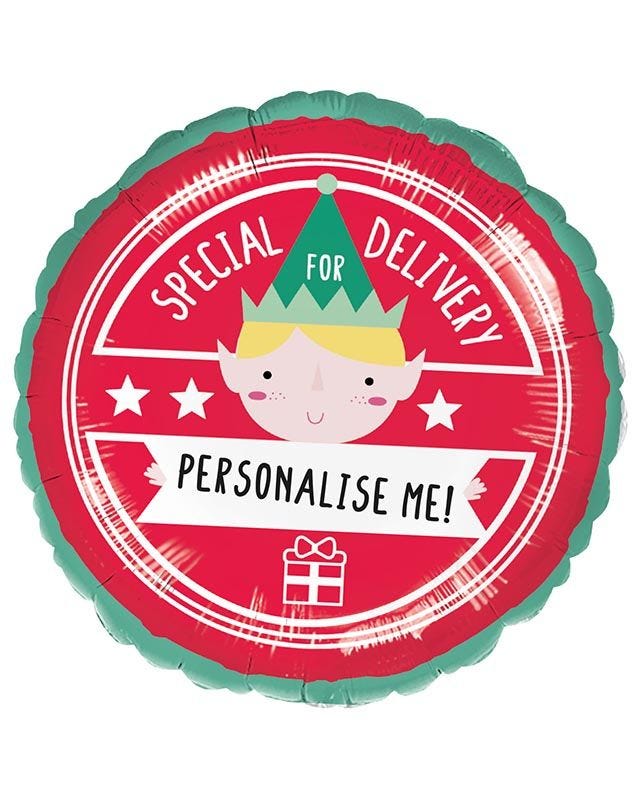 Personalisable Write On Elf Arrival Balloon - 18" Foil