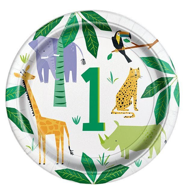 Wild One 1st Birthday Paper Plates - 23cm (8pk)