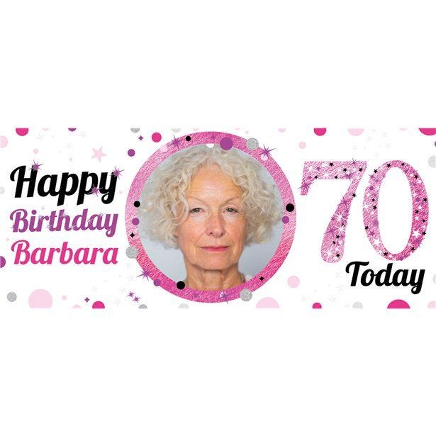 70th Birthday Pink Celebration Banner