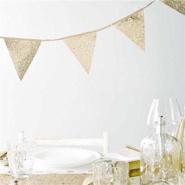 Gold Glitter Bunting - 3m