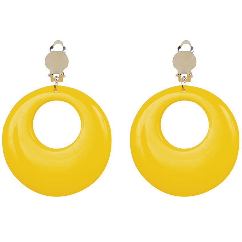 Neon Yellow 80's Earrings