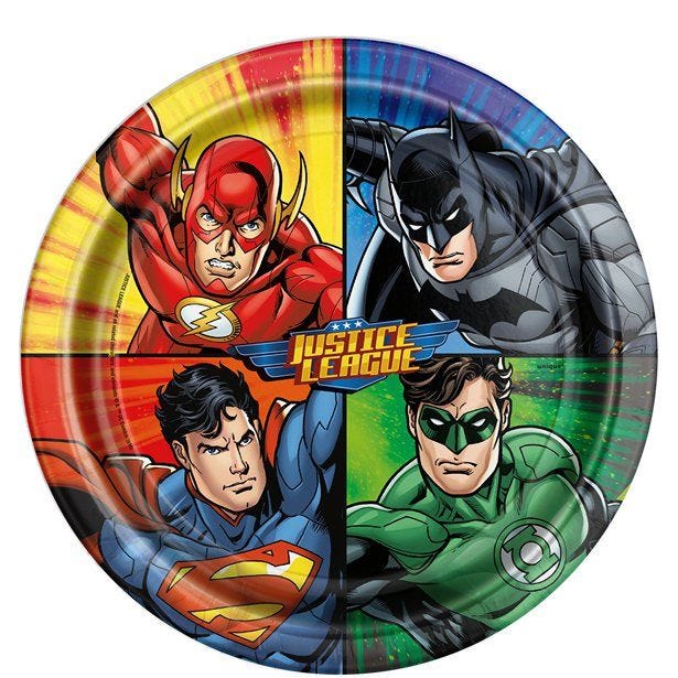 Justice League Paper Plates - 23cm (8pk)