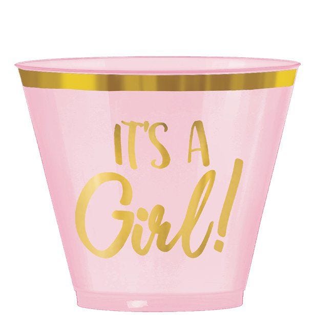 Oh Baby Pink Plastic Tumblers - 266ml (30pk)