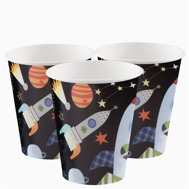 Outer Space Paper Cups - 270ml (8pk)