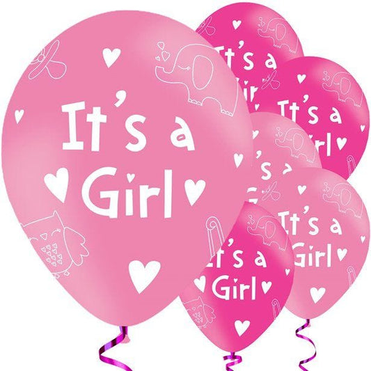 It's A Girl Balloons - 11'' Latex (6pk)