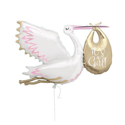 It's A Girl Stork Giant Balloon - 62" Foil