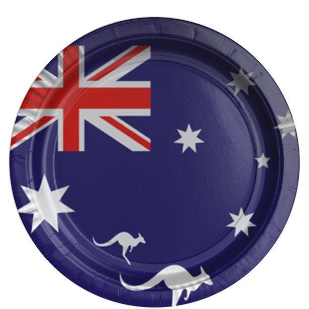 Australian Blue Paper Plates - 23cm (8pk)