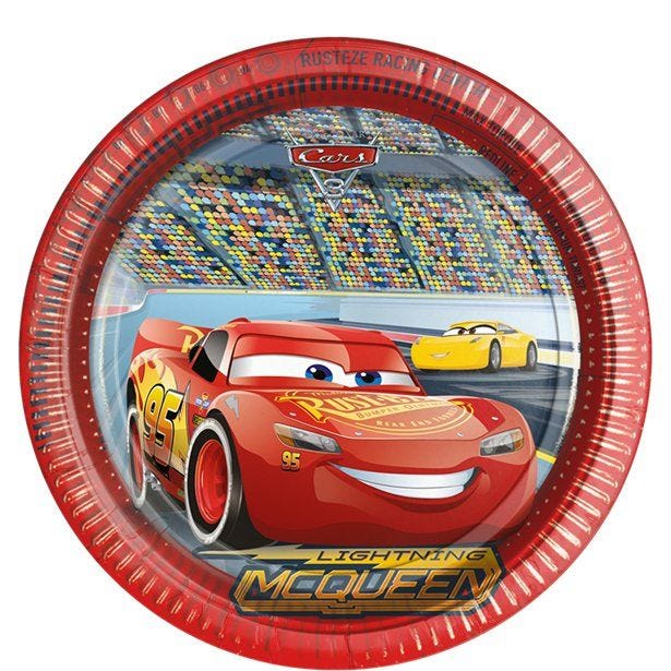 Disney Cars 3 - Paper Party Plates - 23cm (8pk)