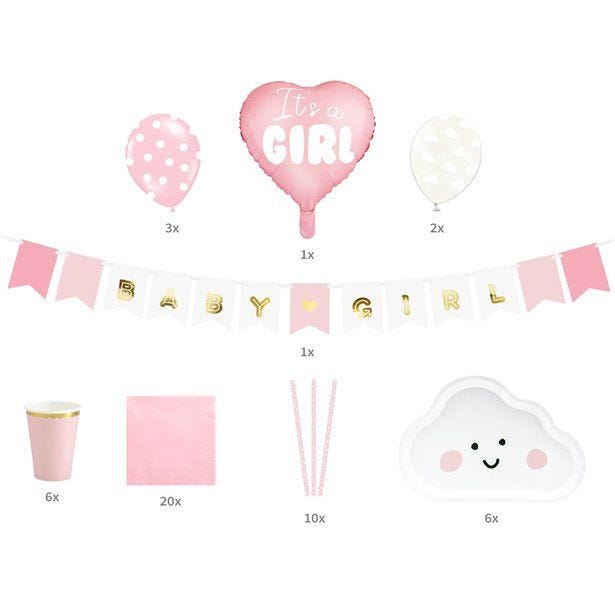 It's A Girl Baby Shower Party Set