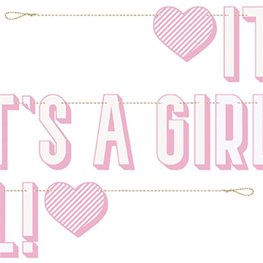 It's A Girl Paper Banner - 1.8m