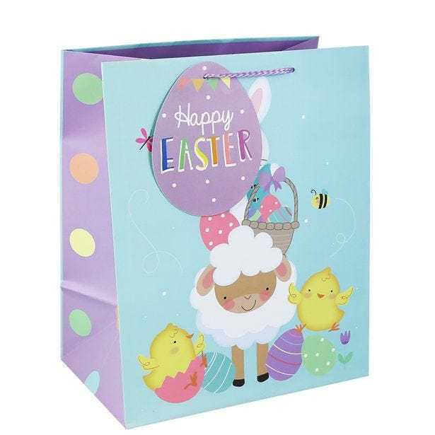 Easter Cute Egg Hunt Large Gift Bag & Tag